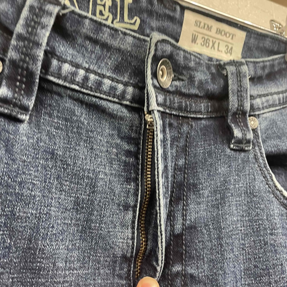 TK Axel Blue Slim Fit Bootcut Jeans Mens Medium Wash Denim 36x34 - Picture 3 of 11